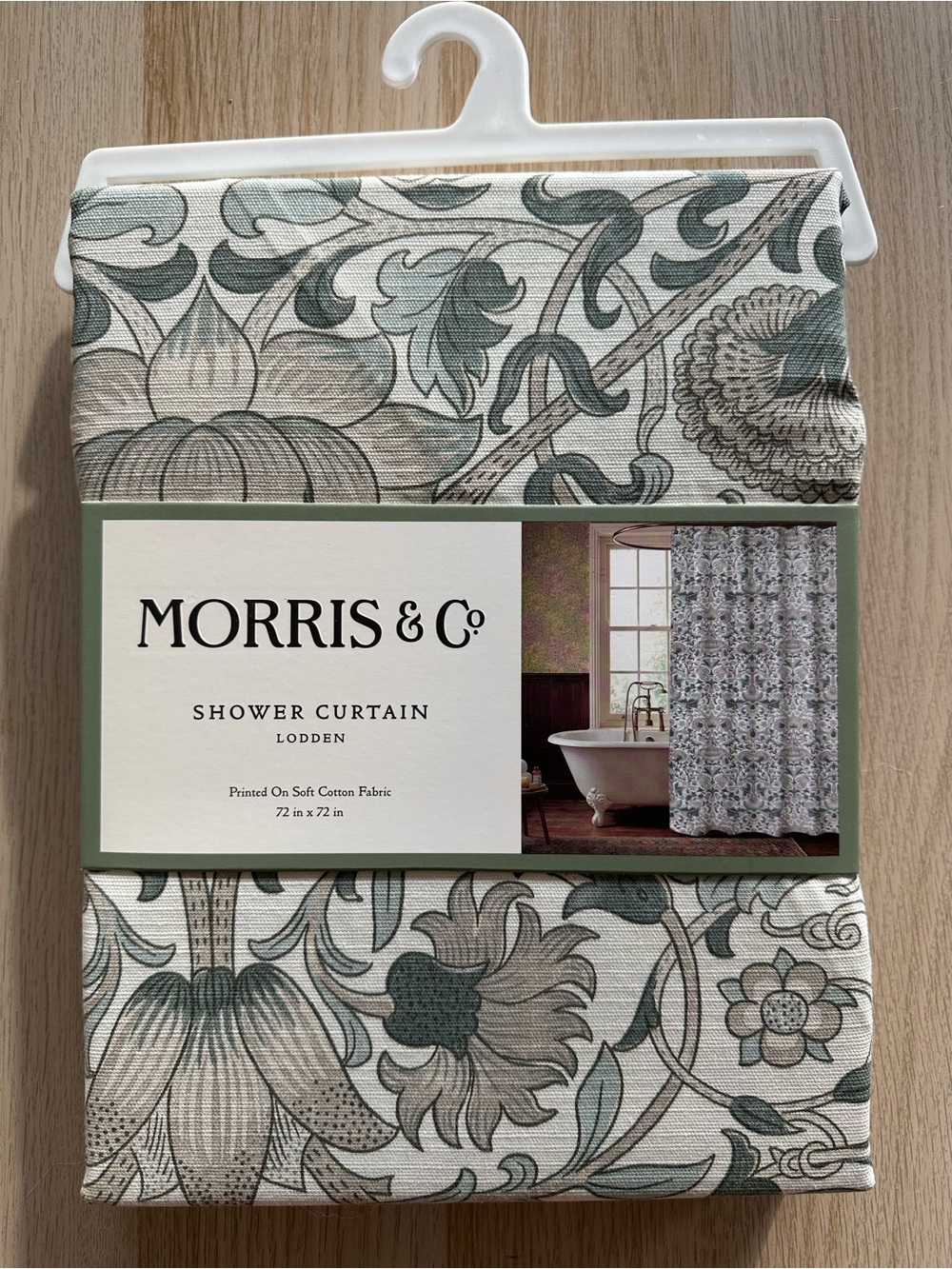 Morris & Co Lodden Shower Curtain Blue Gray Floral